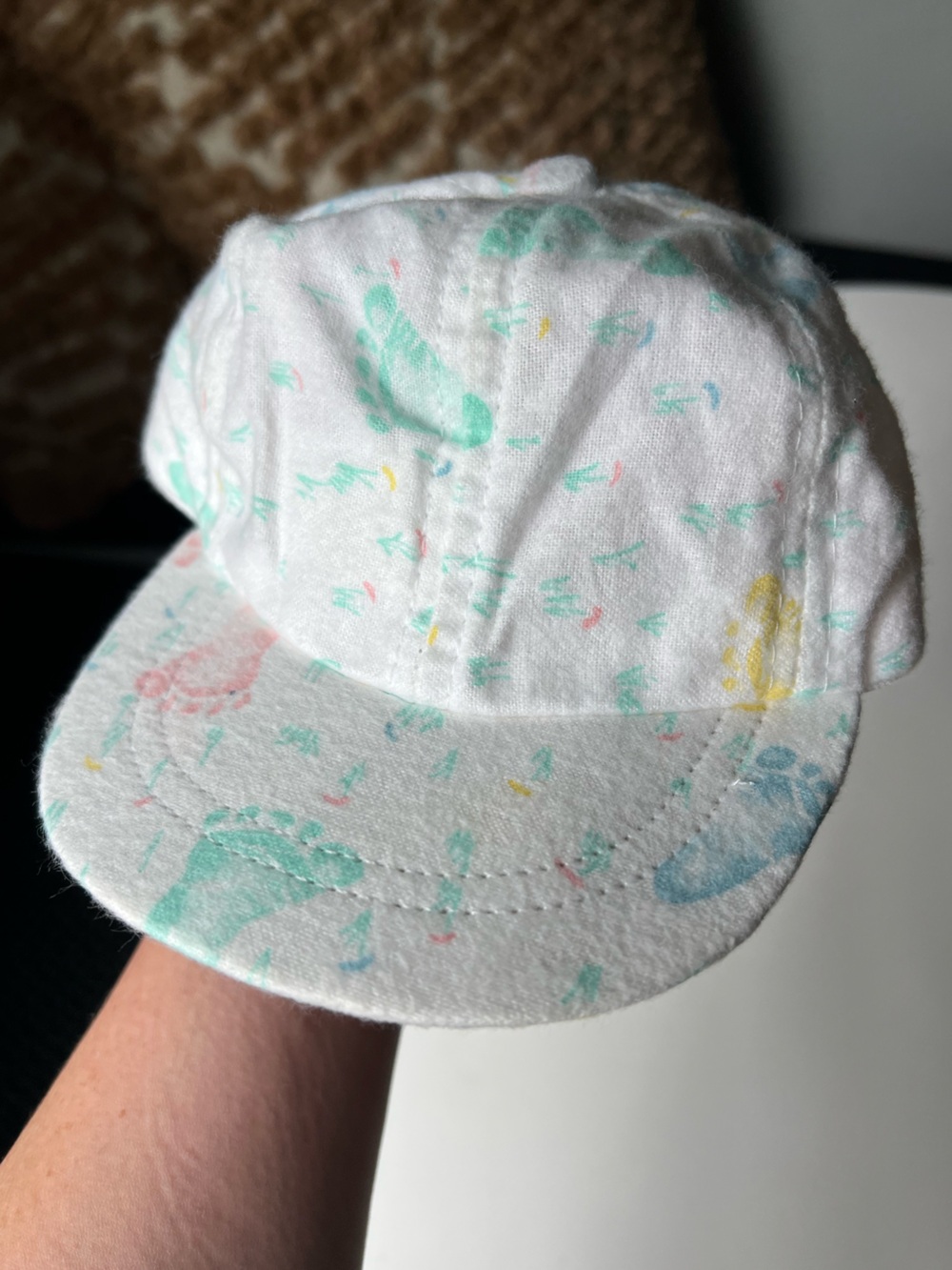 Vintage 80s/90s Baby Footprint Hat